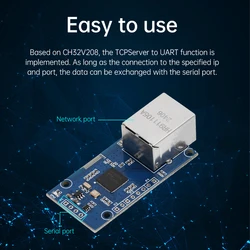 CH32V208 Serial to Ethernet Module TTL Network Transparent Transmission Development Board TCPServer to UART Function