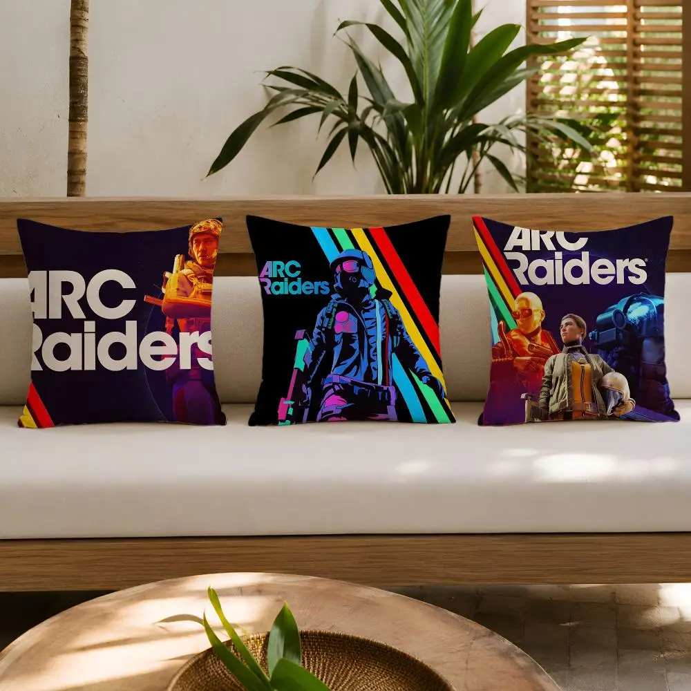 Video Game A-ARC Raiders Cushion Cover Wrinkle-Resistant Short Plush Cushion Covers Breathable Machine-Washable