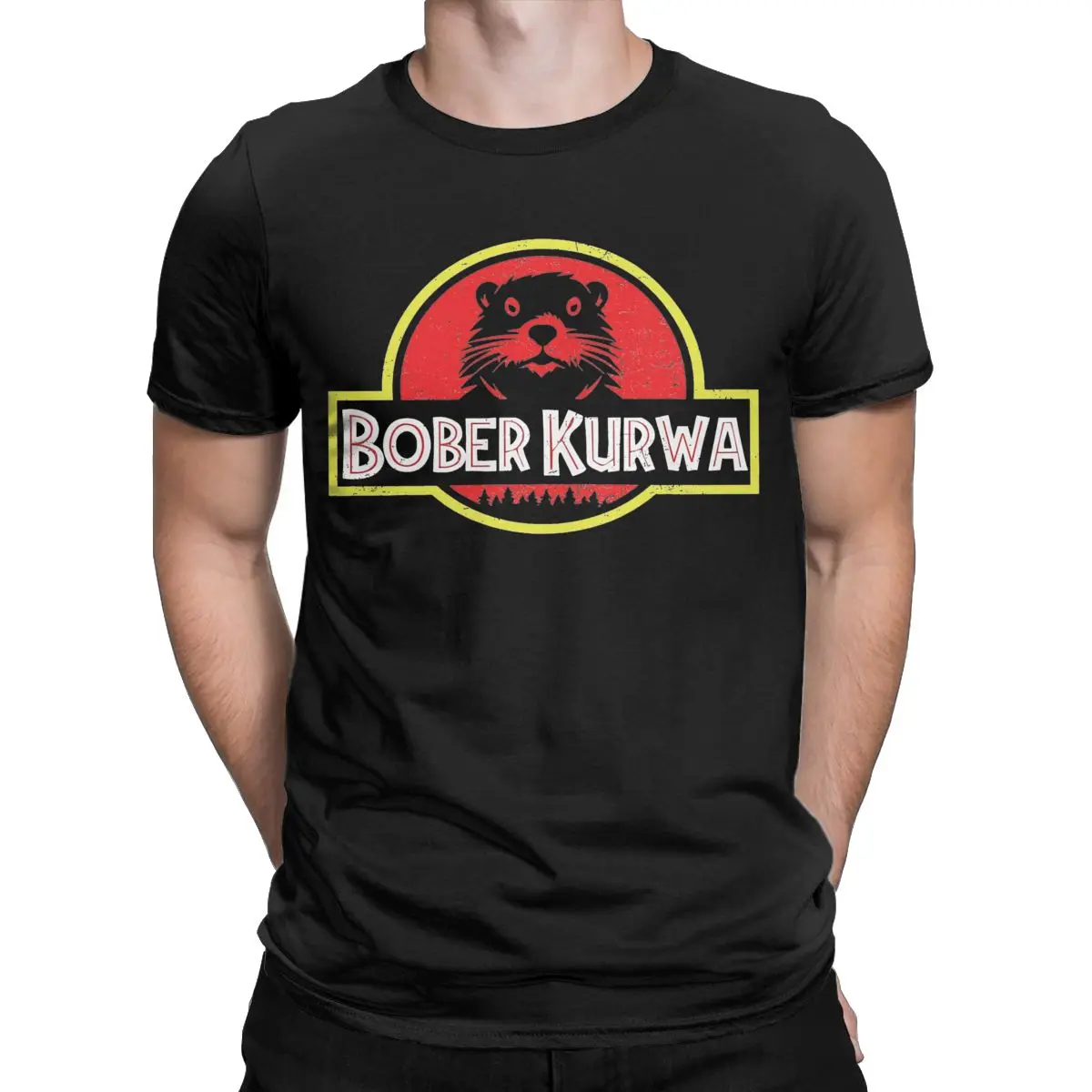 Men T-Shirt Bobr Bober Kurwa Beaver Boberek Casual Cotton Tee Shirt Short Sleeve T Shirt Round Neck Clothes Printed