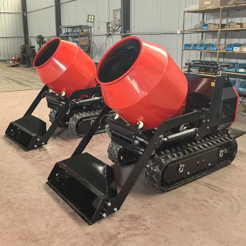 Self Loading Small Crawler Stable Concrete Mixer Wear Resistant Mixing Tank Integrated Loading Design Flexible Field Transfer