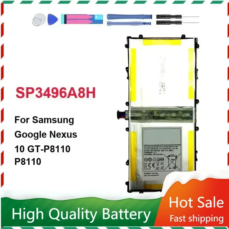 

Tablet Battery 9000mAh For Samsung Google for Nexus 10 GT-P8110 P8110 SP3496A8H
