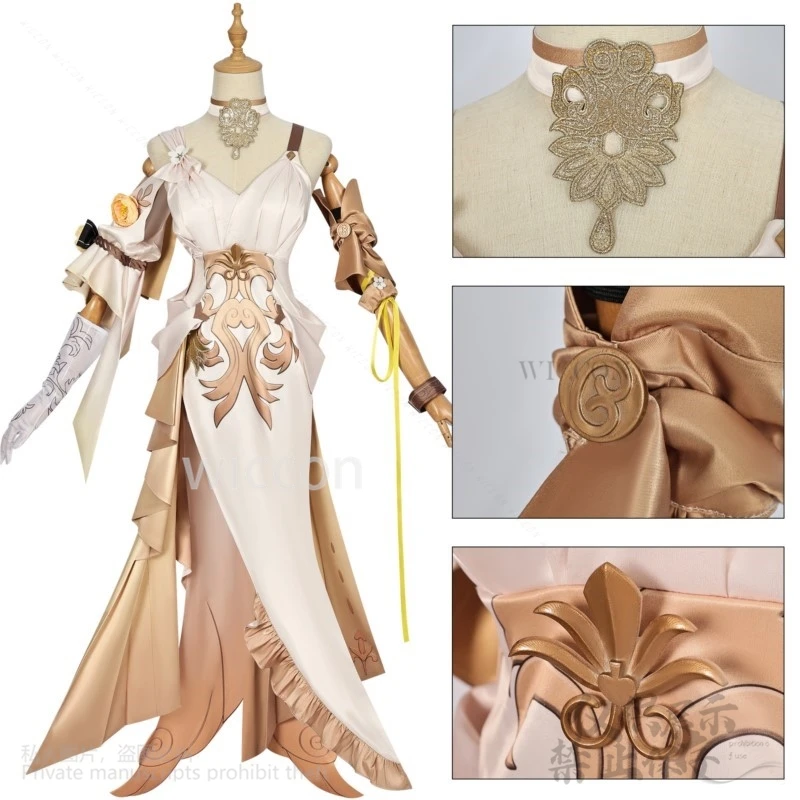 Gioco Honkai: Star Rail Anime Anime Aglaea Costume Abito da sera Gonne lunghe Parrucca per ragazze Halloween Natale Cos Personalizzato