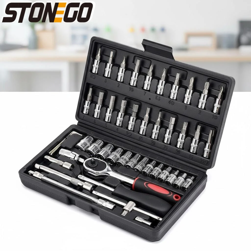 46Pcs 1/4 Inch Driv…