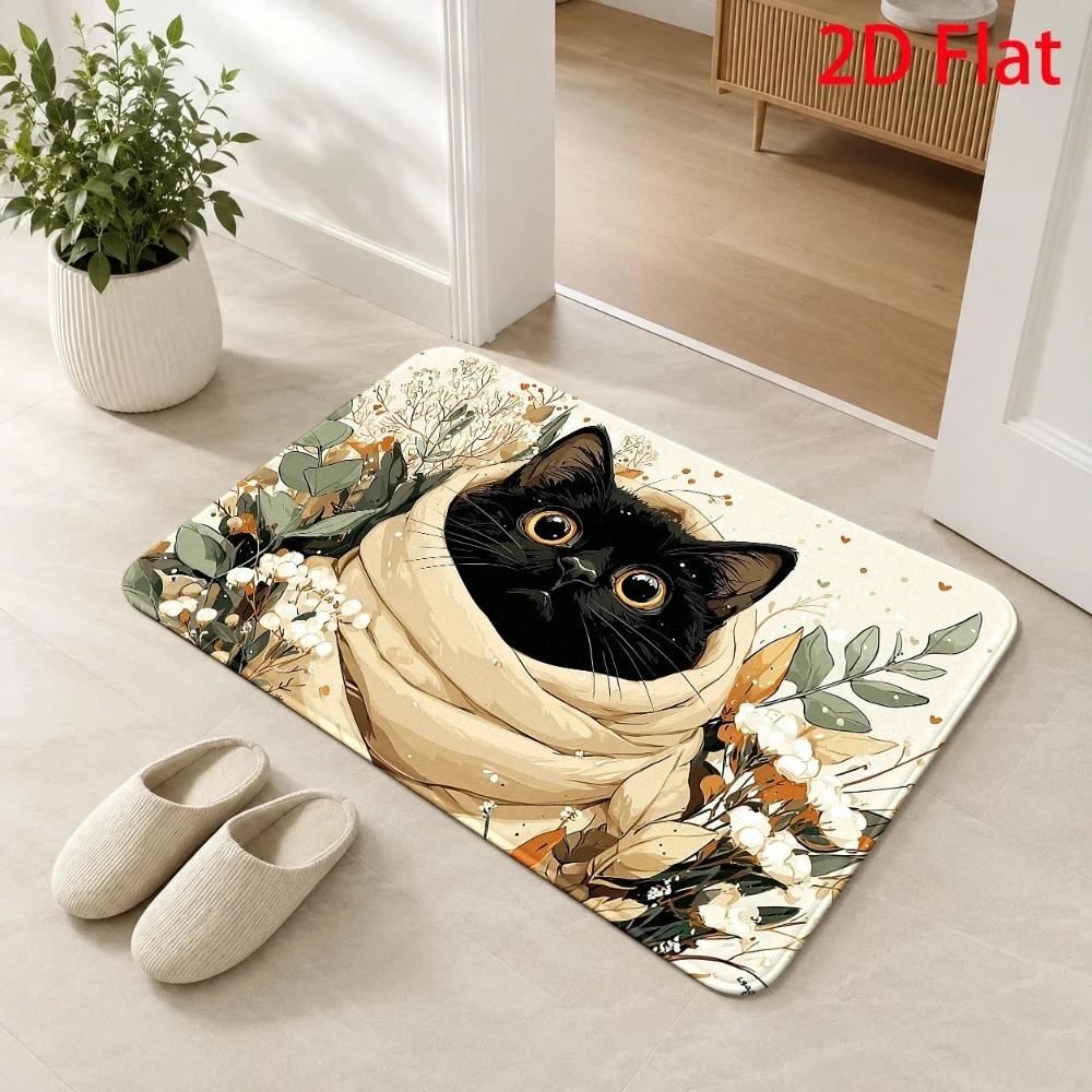 Sleeping Cute Cats Doormat Front Door Back Door Welcome Rug Bedroom Living Room Home Decor Floor Entryway Porch Bathroom