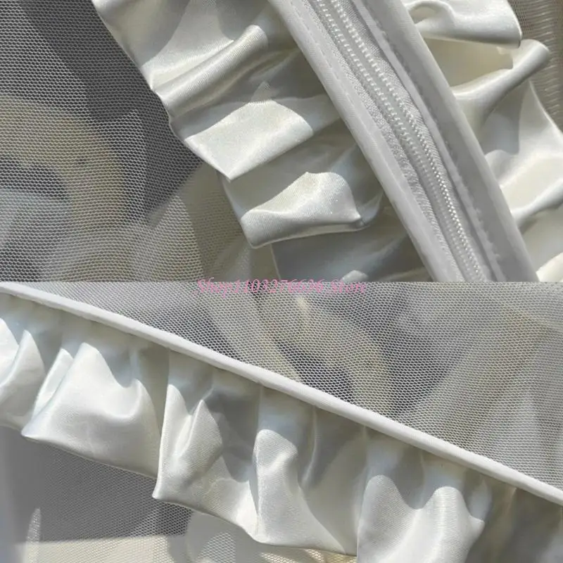 R6FD التغطية الكاملة ذبابة الشبكة للعربة الدانتيل تصميم سهلة التثبيت بوليستر القماش الطفل عربة عربة الأطفال