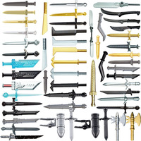 Medieval Roman Knight Figure Military Accessories Building Blocks Sword Hammer Axe Weapon MOC Gift Army Bricks Toy For Kids J093