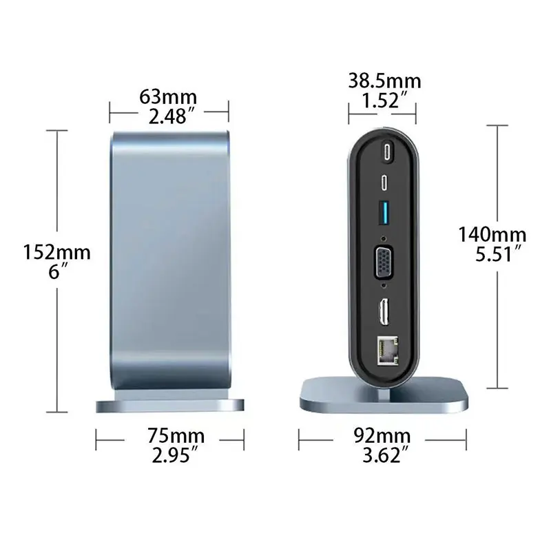 Док-станция типа C 12 в 1, USB3.0, 2,0 дюйма, HDMI