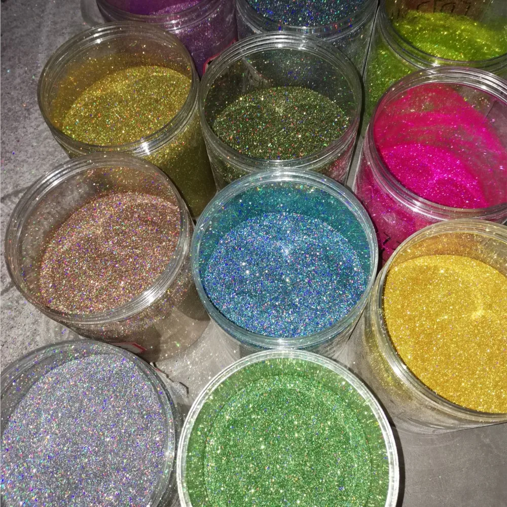 1Bag(Net 5g) Laser Silver Nail Powder Shiny Gradient Holographic Nails Art Glitter Manicure Gel Polish DIY Chrome Dust Powder