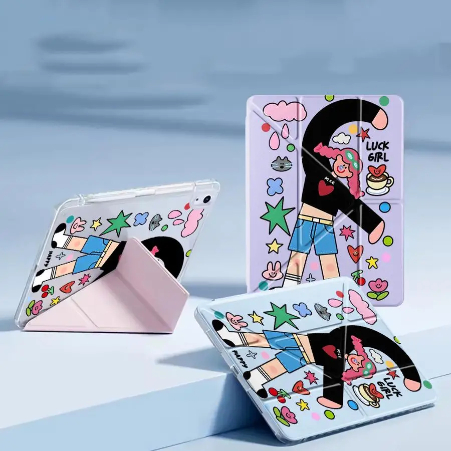 

Cartoon Character Tablet Case For iPad Air 4 5 M3 M2 1 2 M4 11inch Pro 2025 Mini 6 7 Pro 11th 10th 9th 8th 7th 12.9inch Y-Fold
