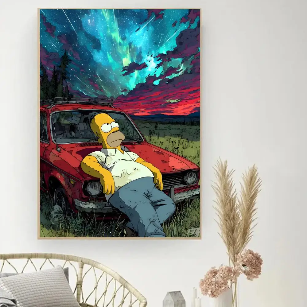 Anime T-The S-Simpsons Painting Calligraphy Poster Print Modern Decor Room Home Decor Canvas Art Pictures Home For Living Room