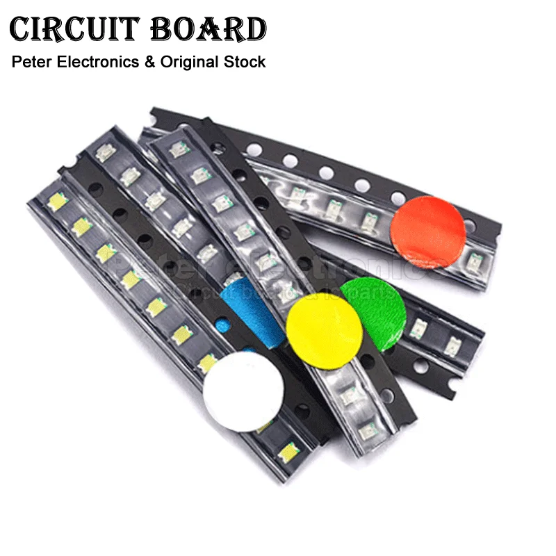 100pcs/Set 0402 0603 0805 1206 Smd Led Red Yellow Green White Blue Orange Light Emitting Diode Water Clear LED Light Diode Kit