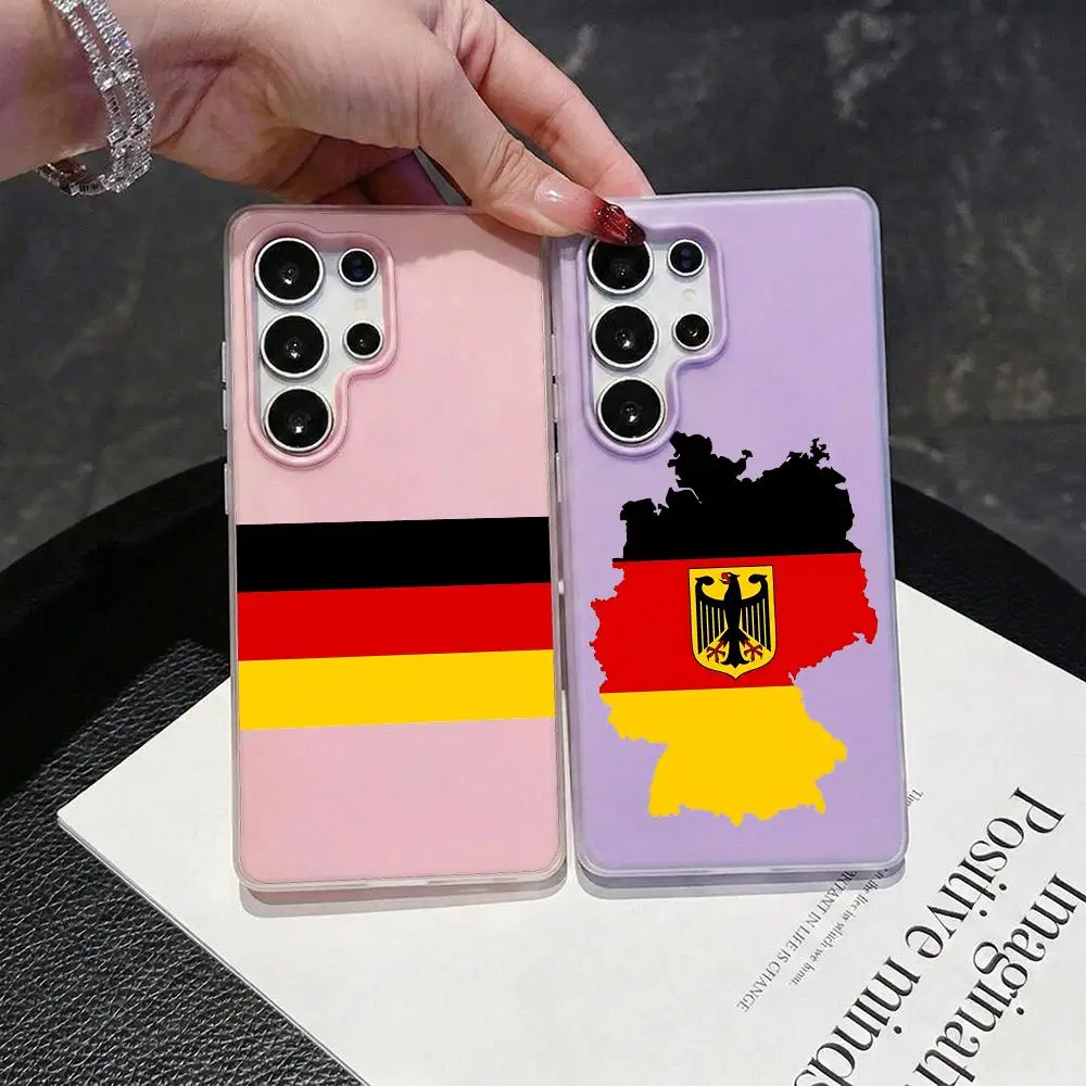 Flag of Germany Phone Case 2-in-1 Detachable Clear Case for Samsung S26-S22 Multi-Color Card Holder Soft TPU