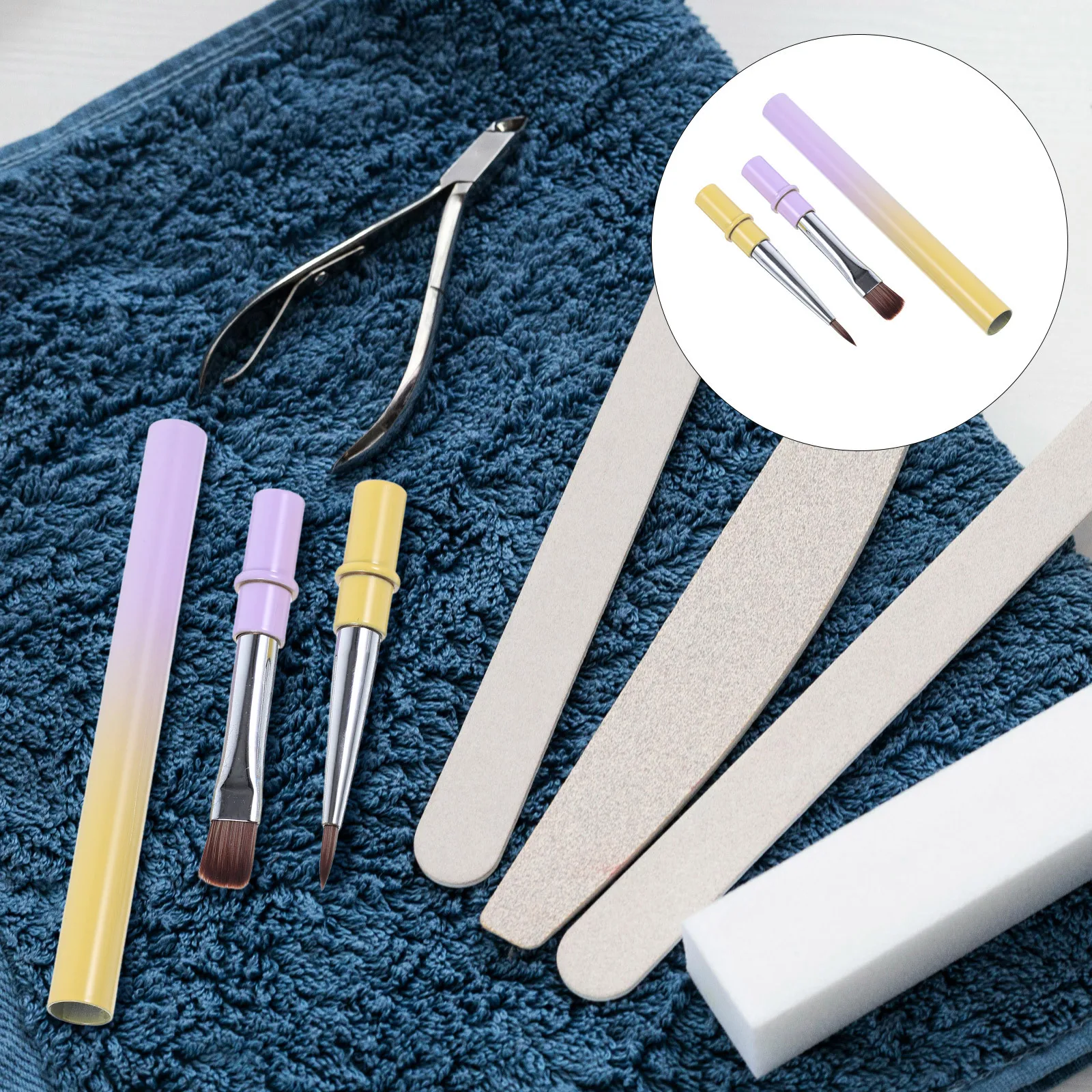 Dual-Ended Nail Brush Flat Head Fine Liner Hard Precision Pigment Powder Tool Nail Art Pen Professional Design Brush