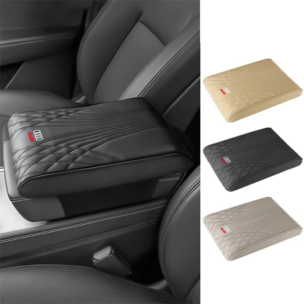 Leather Car Armrest Box Cushion Center Console Armrest Booster Cushion for Audi Sline A3 A4 A6 S3 S4 S5 S6 A7 A8 Q2 S5 RS5 RS6 