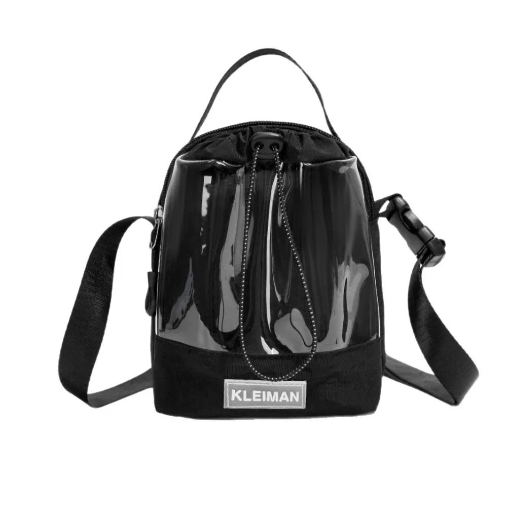 

Lightweight Transparent Shoulder Bag Adjustable Waterproof Women Crossbody Bag Drawstring Large Opening Water Bottle Storage Bag