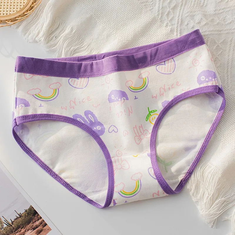 4 Stück weiche, antibakterielle Baumwoll-Slips für Kinder und Mädchen, Höschen mit Cartoon-Print, atmungsaktive Unterwäsche für Kinder von 3–16 Jahren – Detail 14