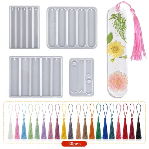 Marcapáginas de joyería, juego de moldes de resina de silicona para colgantes de marcapáginas DIY, moldes de marcapáginas, moldes de silicona, fabricación de joyas de resina