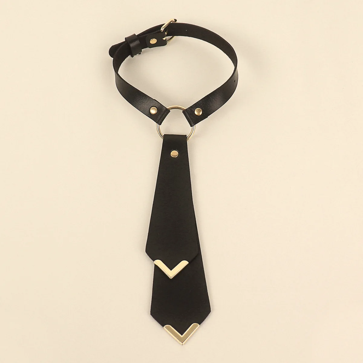 Punk Individuality Fashion All-match Sweet Cool Dark Tide Simple Exaggerate Night club PU Choker Fake tie Bow tie