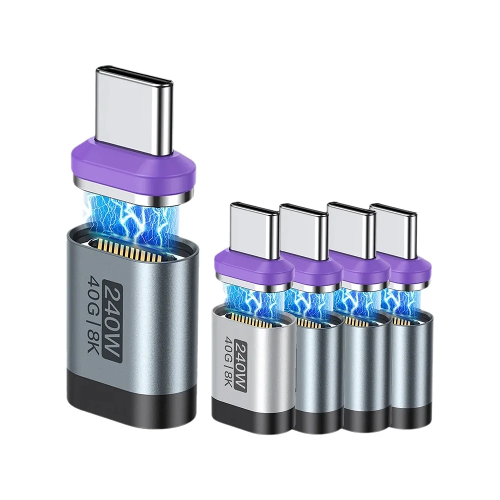 AUFU 5/10/20PCS 240W Magnetischer Typ-C-Adapter Schnellladung USB4-Anschluss 40Gbps 8K60Hz für Thunderbolt 4 3 iPhone 17 16 MacBook
