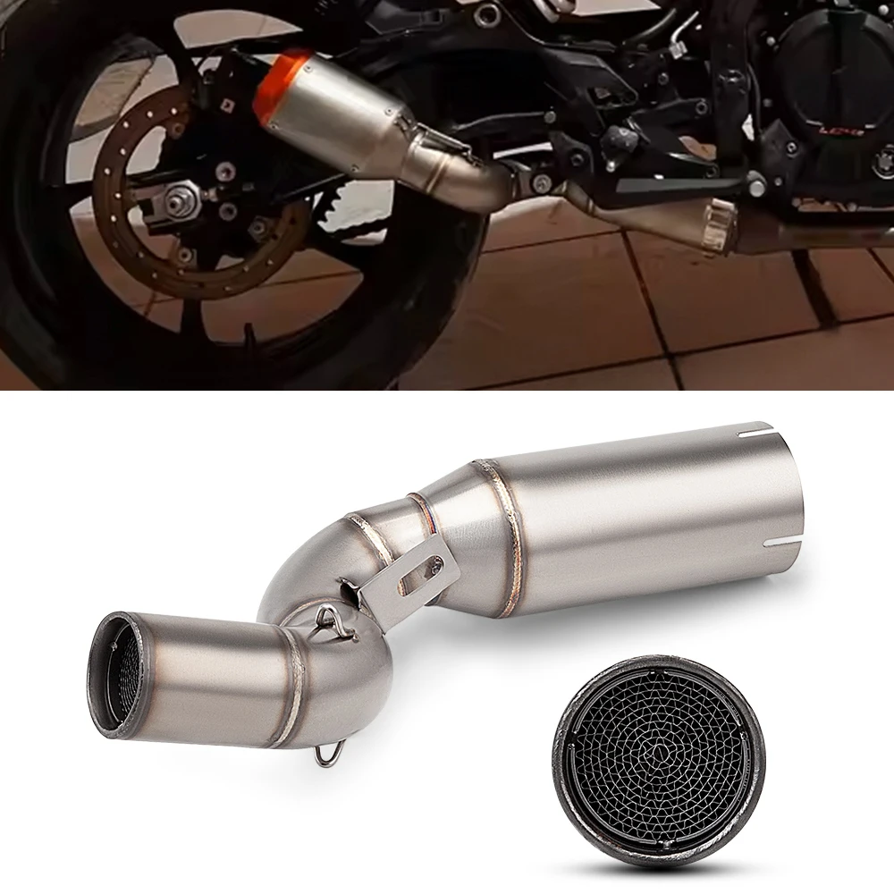 51mm Motorcycle Exhaust Middle Connect Pipe Escape Link Tube For KTM DUKE 125/250/390 2024 2025 2026 Modified Muffler Adapter