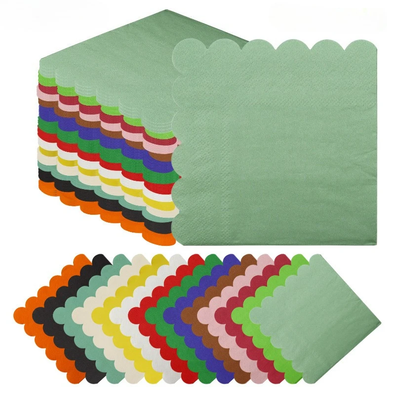 25pcs, Color Disposable Napkin, Printing Solid Color Napkin, Handkerchief Paper All Kinds Of Holiday Birthday Fair Scene Layout