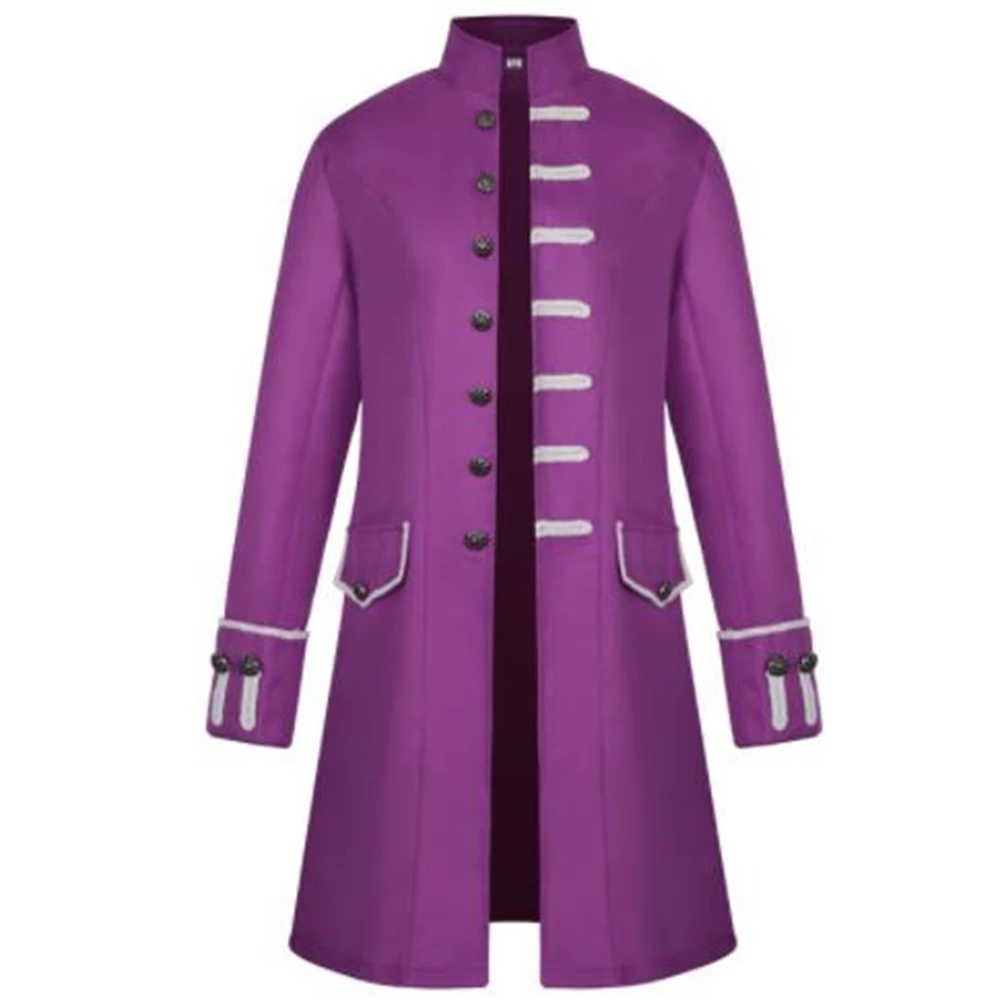 Men Steampunk Trench Coat Vintage Prince Overcoat Medieval Renaissance Jacket Victorian Edwardian Cosplay Costume S-4XL