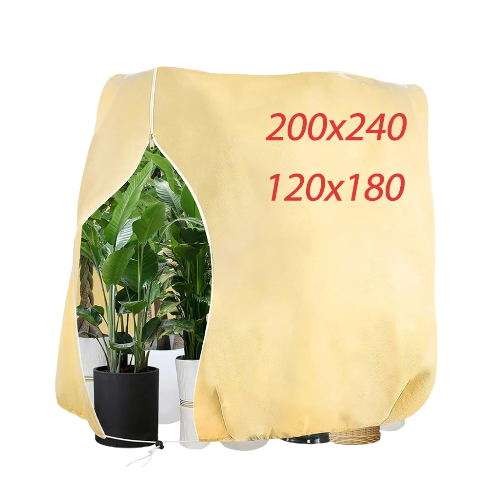 Large Winter Protective Cover Bag for Pot Plants Frost Cold Thick Protection With Zip For Olive Tree Palm,200x240cm/180x120cm