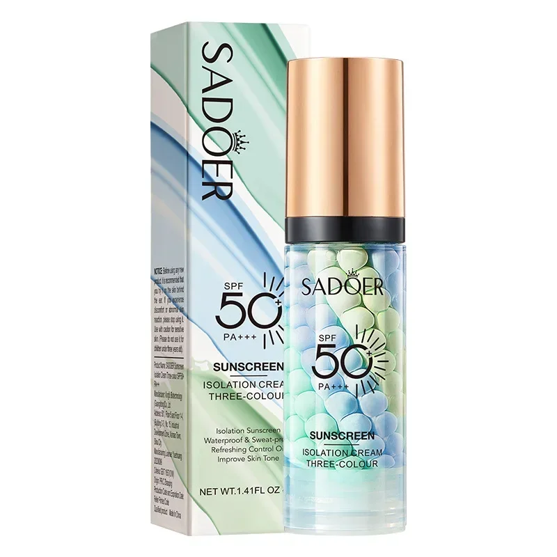 3color Sunscreen Isolation Cream 40ml Face Primer Makeup Moisturizing Cream Invisible Pores Facial Brighten Correcting Cosmetics