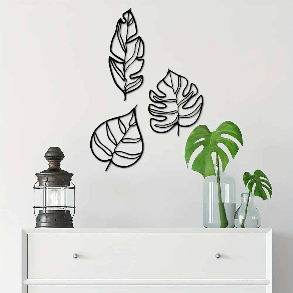 3pcs, Animula Three Leaves Wall Decoration, Wall Hanging Art, Room Decor, Home Decor, Holiday Decor, Festivals Sence Decor