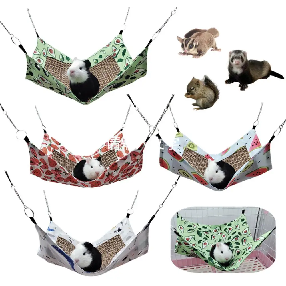 Small Pet Hamster Hammock Summer Breathable Cooling Mat Bag Cage Accessories Bedding For Squirrel Guinea Pig Minks