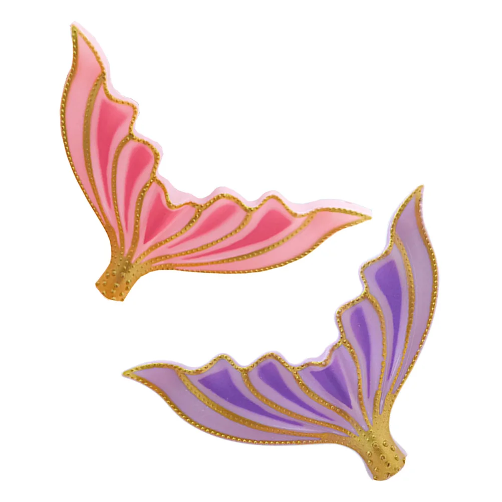 2Pcs Exquisite Cake Topper Decor Fishtail Shape Premium Material for Bakery Home Decoration Creative Baking Adorn Unique Cake