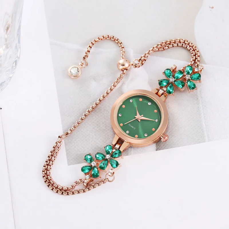 Новые студенческие корейские стильные часы с веревкой, маленькие круглые темпераментные ленивые пять цветов, маленькие цветочные часы-браслет, женские часы