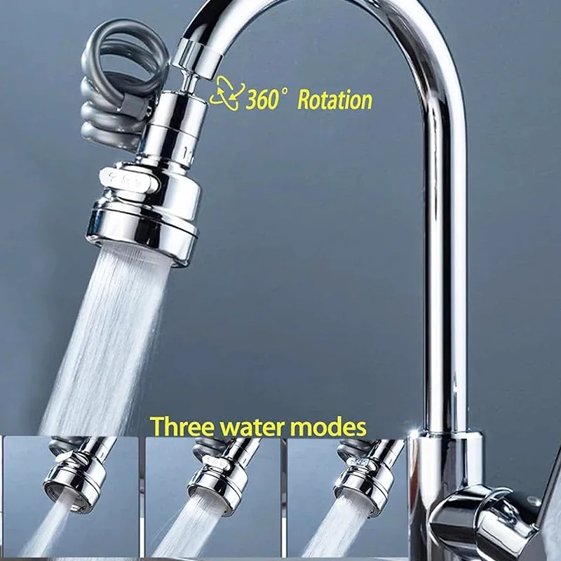 Scalable Faucet Extenders Three Speed Adjustable Sprinkler Heads Sink Nozzle PVC Portable Bathroom Kitchen Faucet Accessories