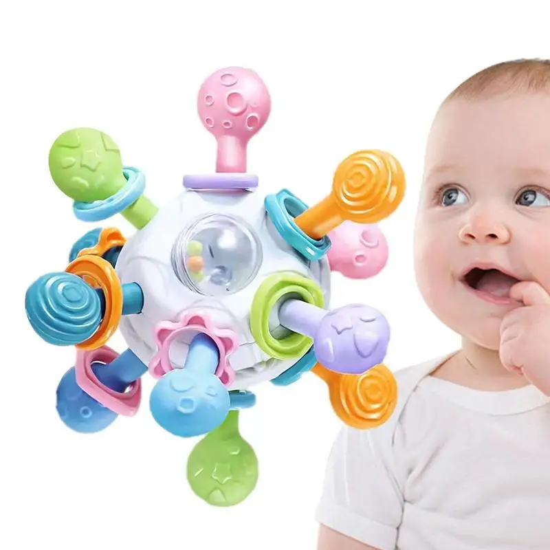 

Baby Manhattan Ball Teether Ball Grasping Toys With Soft Rattle Sound Rattle Teether Ball Safe And Easy To Hold For Infants