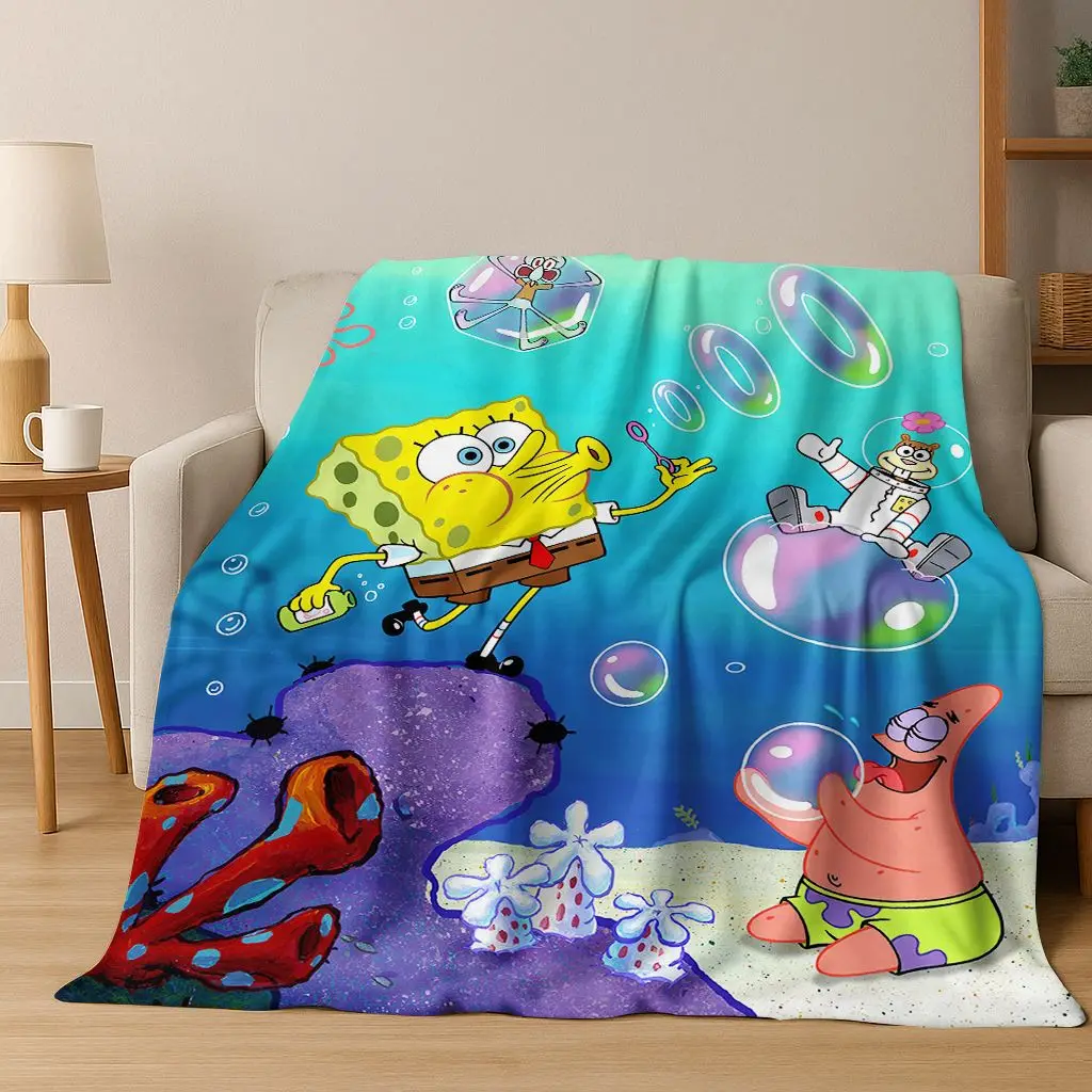 الكرتون S-سبونجبوب سكوير باتريك ستار الفانيلا بطانية لينة رمي بطانية للسرير غرفة نوم غرفة المعيشة السفر نزهة هدية #2