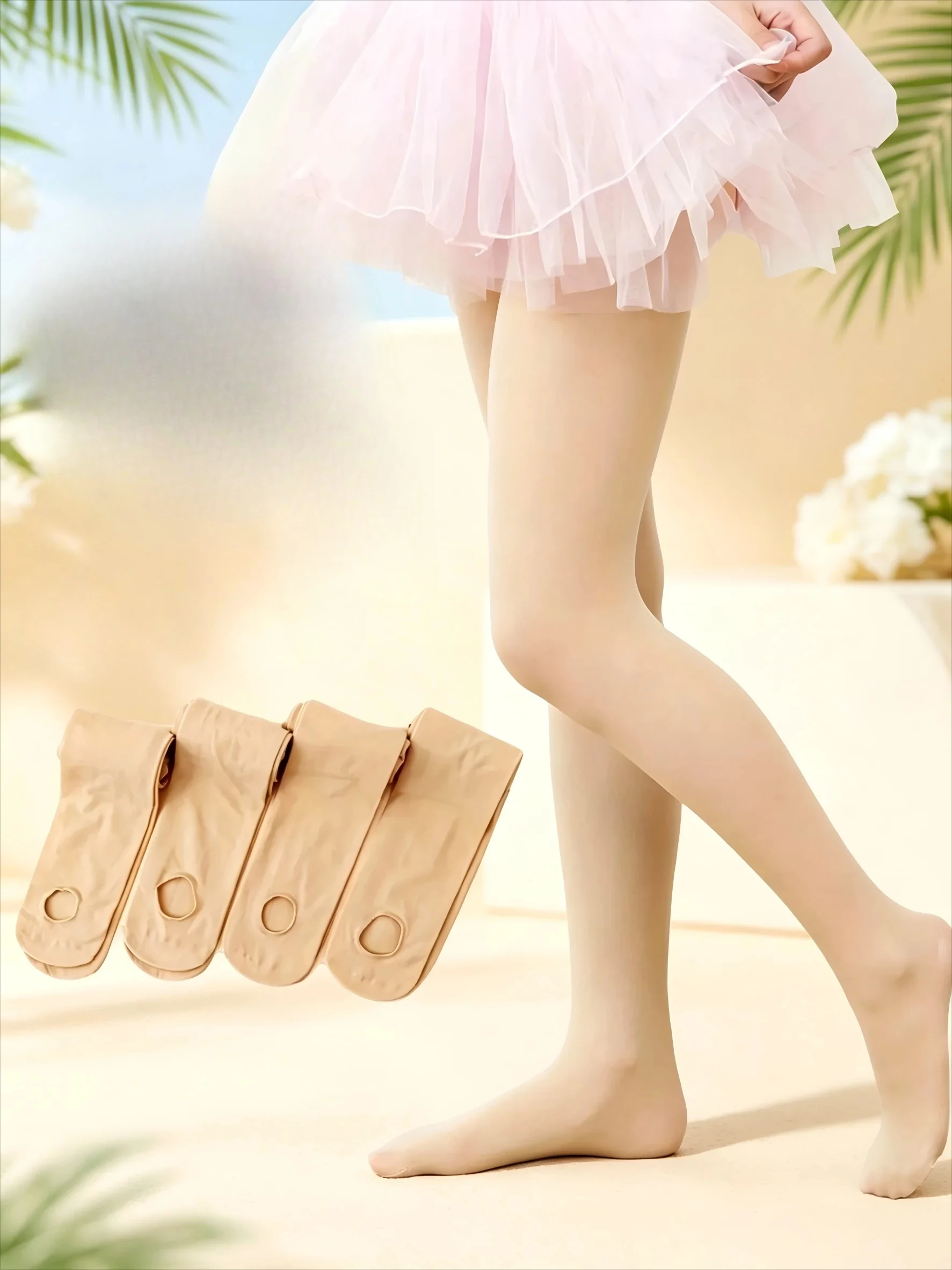 Girls Convertible Footed Dance Tights Nylon Spandex Ballet Leggings for Kids 2-14Y Girls Class Training Practice Wear