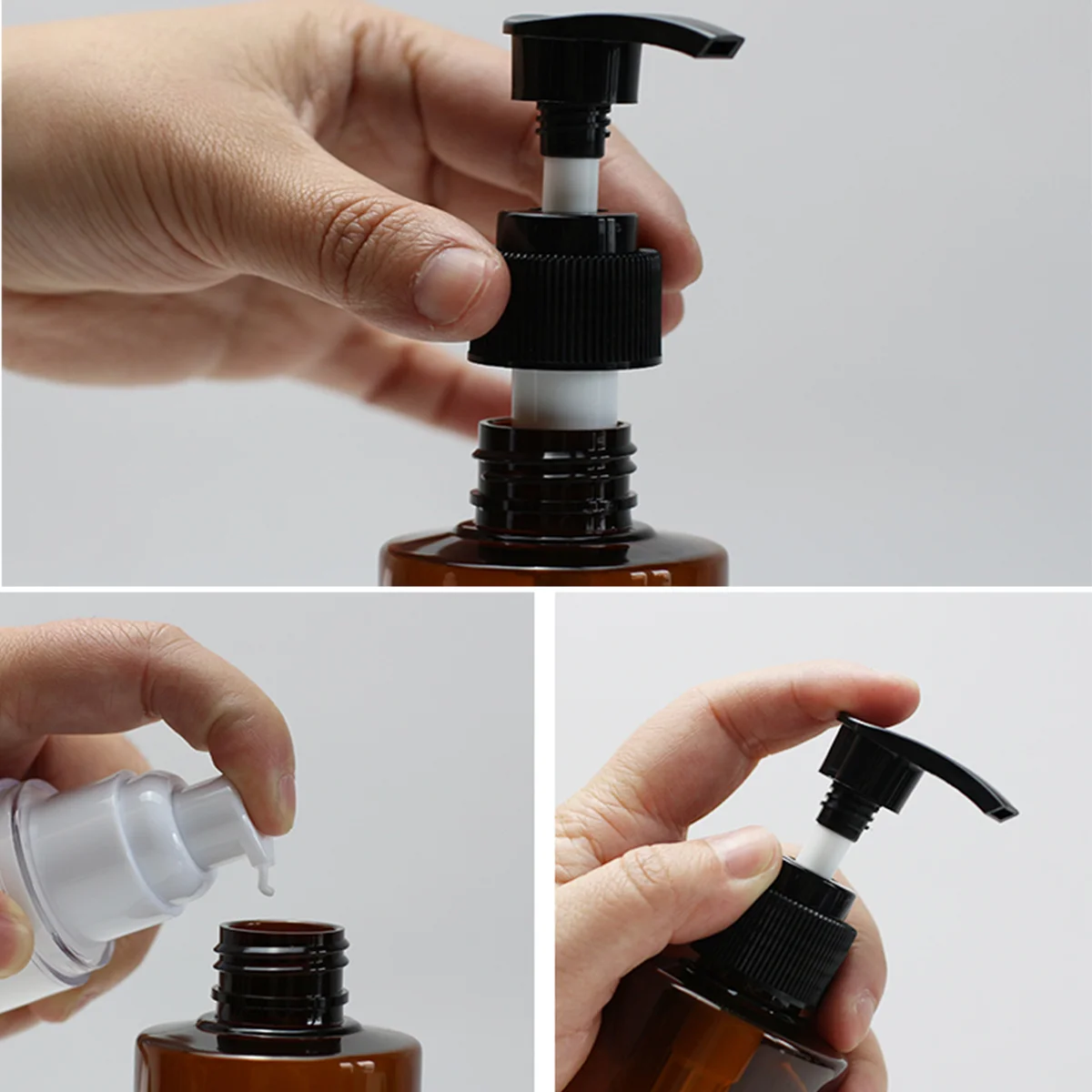 6 stücke 250 ml Leere Lotion Spender Flaschen Presse Pumpe Seife Sub Flasche Für Den Heimgebrauch Nachfüllbare Kunststoff Behälter Braun basis Zufällig