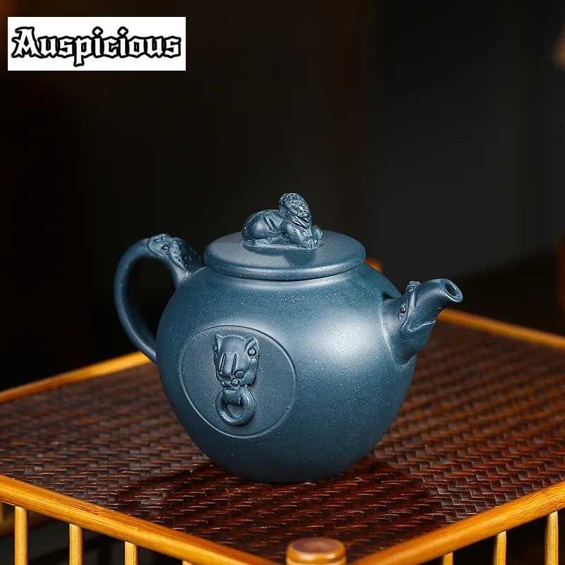 290ml Creativity Yixing Purple Clay Teapot Raw Ore Azure Mud Home Tea Pot Zisha Filter Beauty Kettle Chinese Tea Set Accessories image 2
