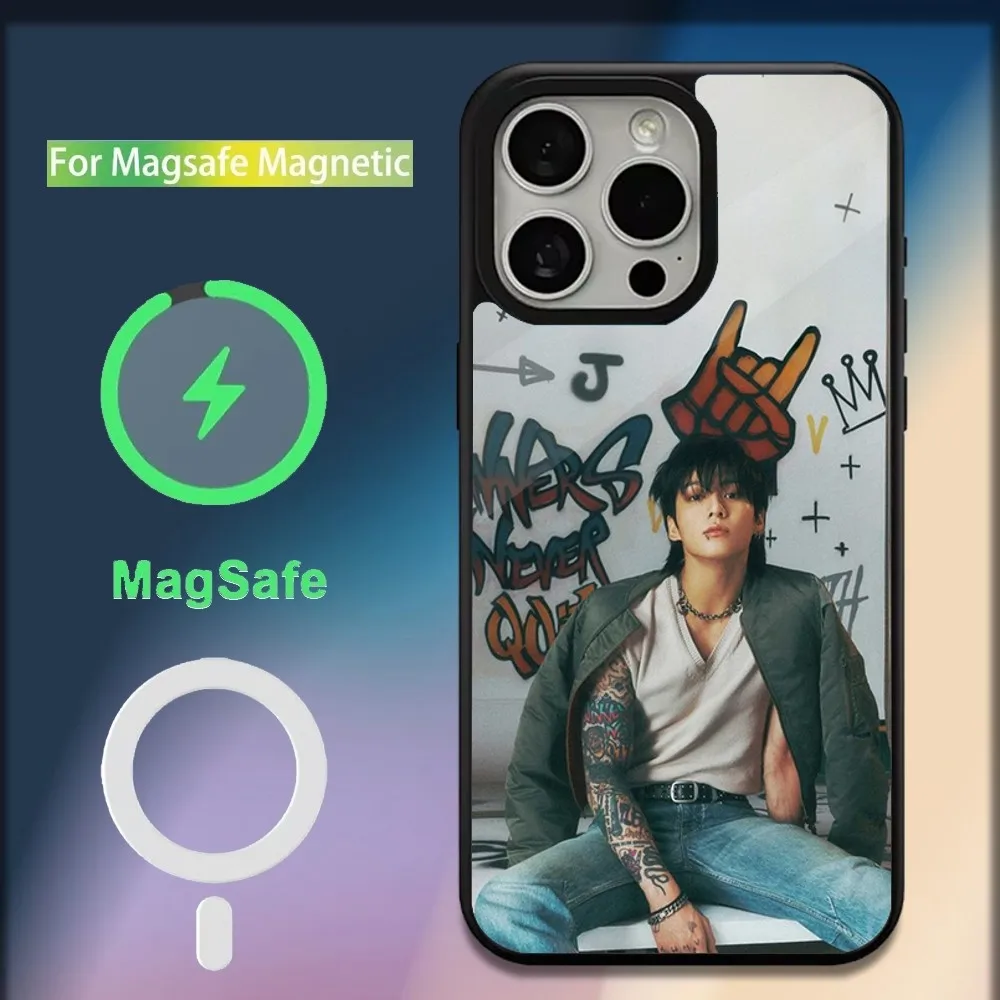 Kpop J-JungkookS Never Let Go Phone Case For iPhone 16,15,14,13,12,11,Plus,Pro,Max,Mini Magsafe Magnetic Wireless Charging