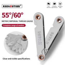 20set Inch 55° Metric 60°  Thread Pitch Cutting Screw Pitch Gauge Tool Stainless Steel Metric Screw Thread Gauge 20Pcs
