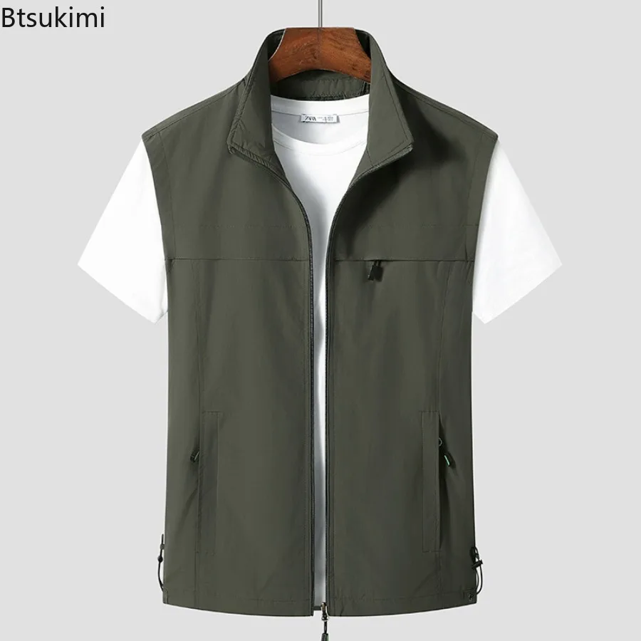 

Spring New Men's Quick Drying Outdoor Multi-Pocket Sports Vest Loose Casual Zip Cardigans Lightweight Travel Hiking Fishing Vest