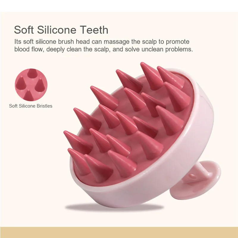Bath Brush Shampoo Comb with Handle Massage Brush Soft Glue Hair Grabber Scalp Cleaning Shampoo Massage Comb Shampoo Brush