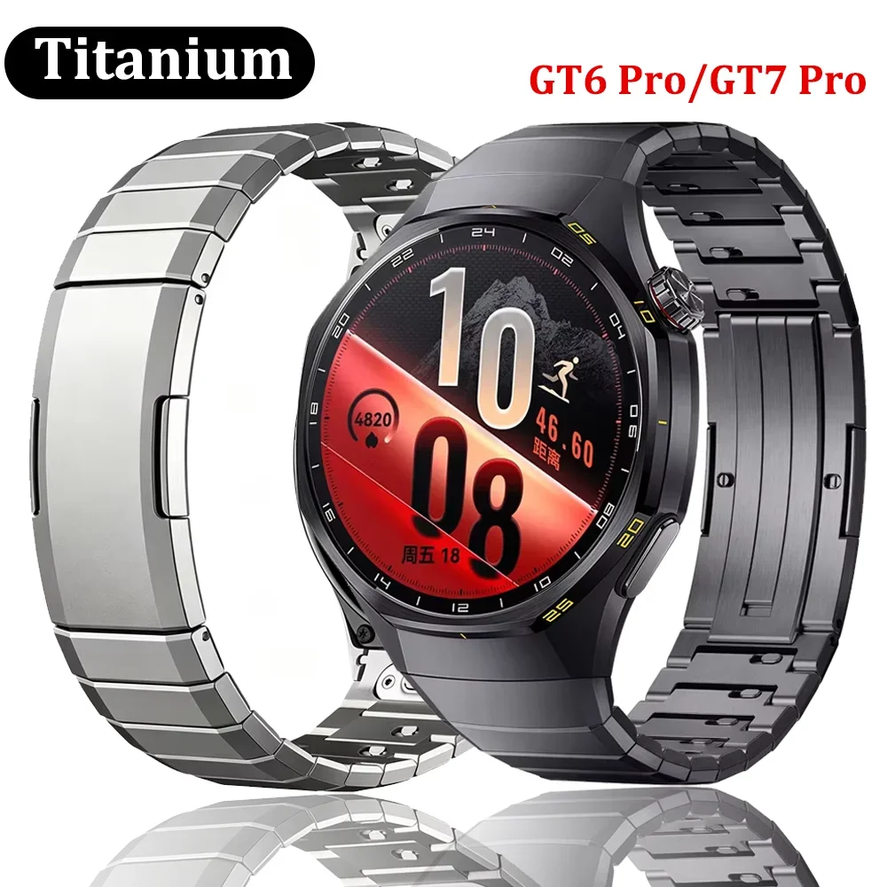 Offizielles Titanarmband für Huawei Watch GT6 Pro 46mm, ohne Lücke, mit Schnellverschluss, Metallarmband für Huawei Watch GT7 Pro 46mm, Correa