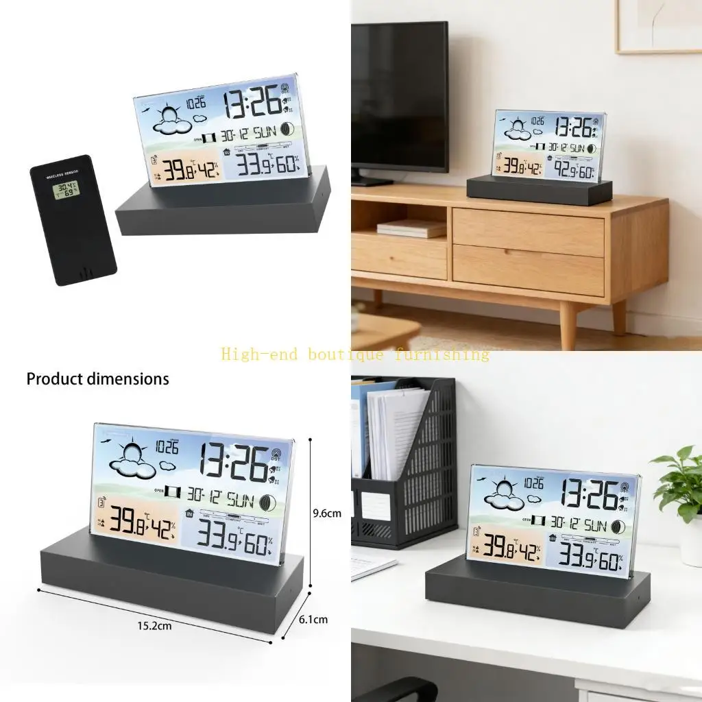 L9NB Home setting Monitor Clock Presenting Temperature Dampness And Moon Phase