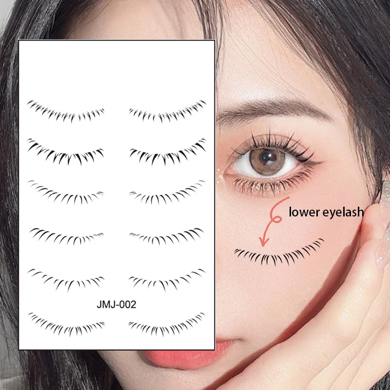 ملصق رموش سفلي أسود مقاوم للماء مصنوع يدويًا تحت رموش العين لتمديد مكياج المظهر الطبيعي لمكياج التجميل #3