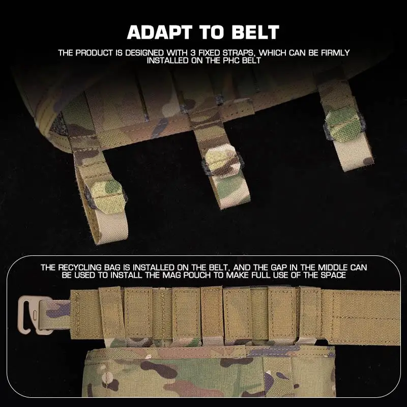 POSEIDON DEFENSE Magazine Recycling Bag Large Capacity Folding Mag Dump Pouch Compatible With PHC Belt 1.75 Inch Belt view 4