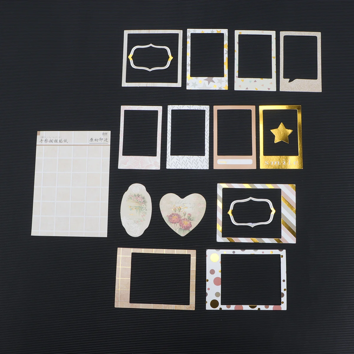 

4Sets Scrapbook Sticker Pack Creative DIY Paper Photo Frame Stickers Self-Adhesive for Crafts Diary Decoration Photo