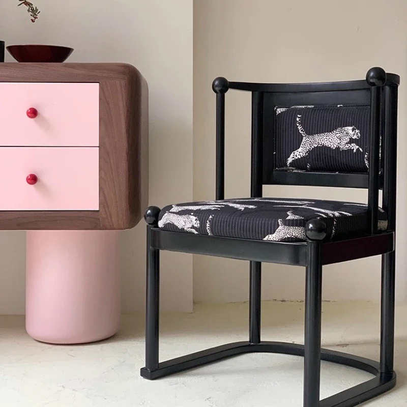 French antique solid wood dining chair, American retro armchair