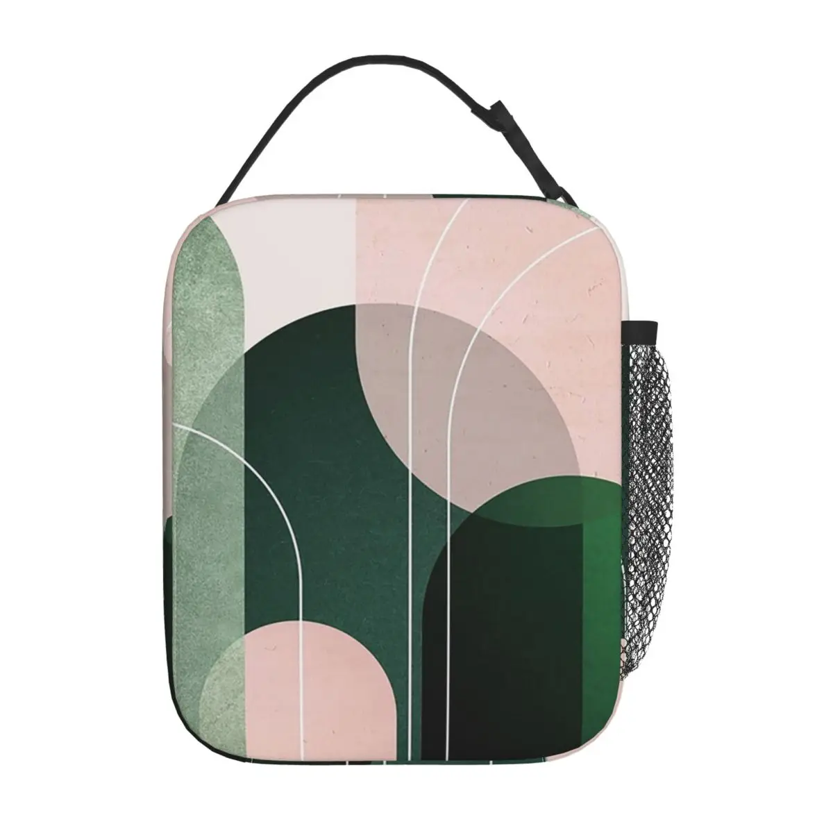 Mid Century Arches In Pink And Green Insulated Lunch Bag for Women Office Cooler Thermal Food Box Tote Lunch Boxes Container