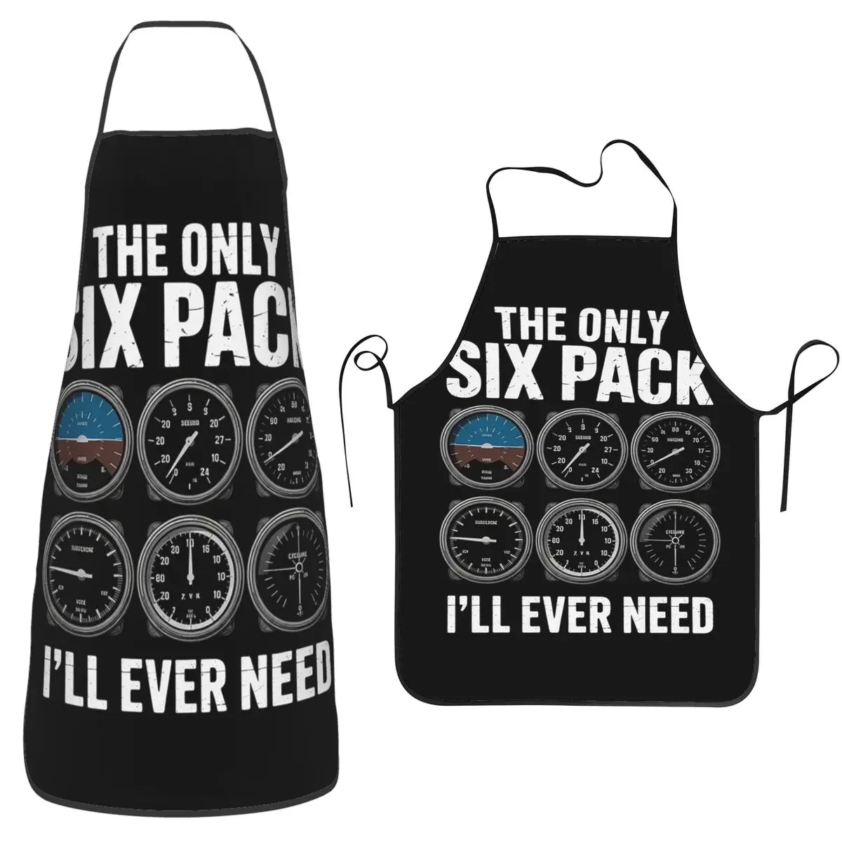 Pilot Top Airplane Six Pack Flight Instruments Apron Chef Baking Tablier Bib Kitchen Cleaning Pinafore for Women Men Painting